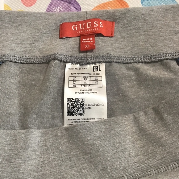 Guess Women’s Grey Blue Sporty Leggings Sportswear Bottom - Picture 3 of 4